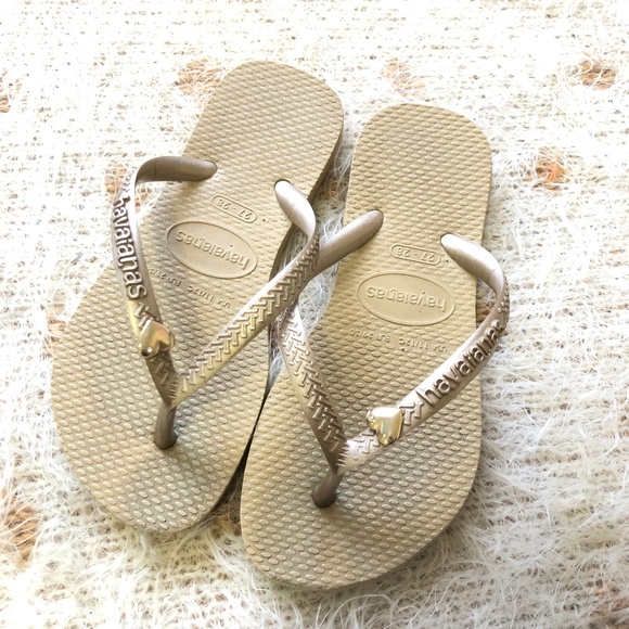 girls gold flip flops